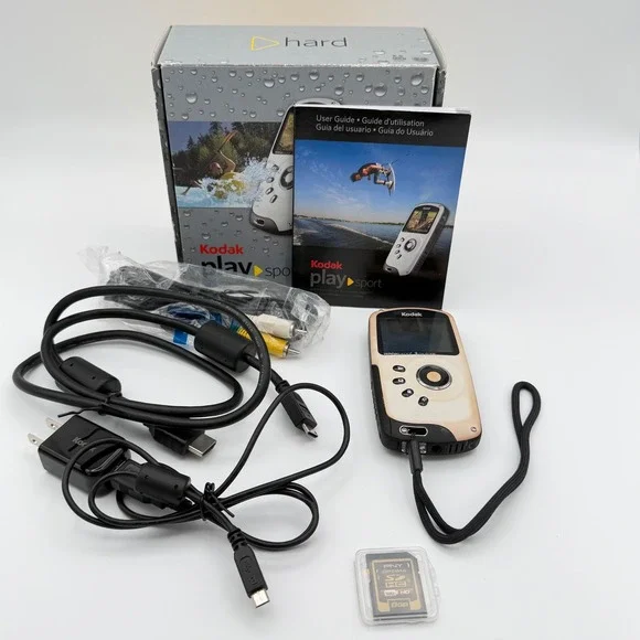Kodak PlaySport Video Camera Waterproof HD 1080p Pocket Camcorder Zx3 SD Card
