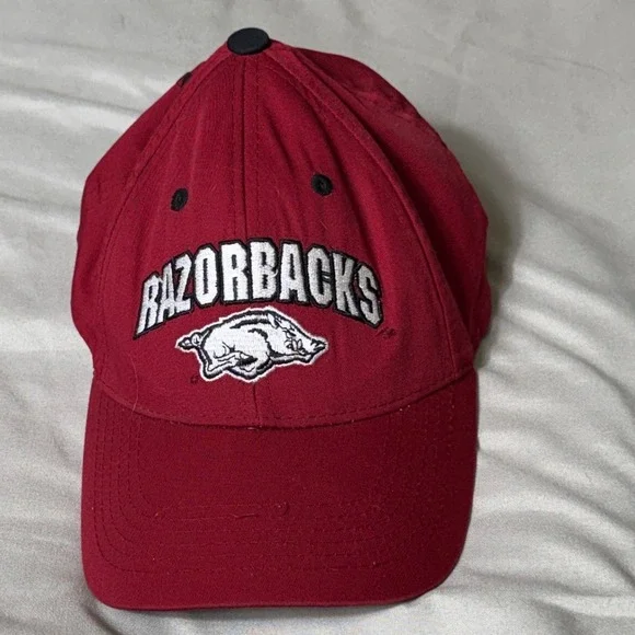 Captivating Headgear Arkansas Razorbacks Hat Mens OSFA Red Gorpcore Embroidered
