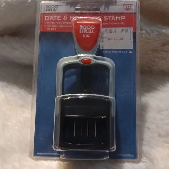 2000PLUS S360 COSCO DATE & MESSAGE STAMP SELF INKING 2 COLORS NEW IN PKG