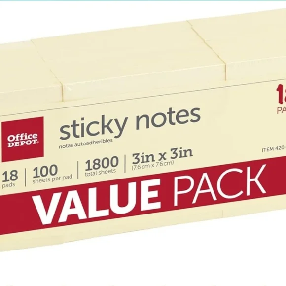 Office Depot Sticky Notes Value Pack