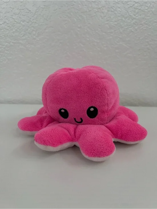 Reversible Mood Octopus Plush Pink & Light Pink Double-Sided Stuffed Animal