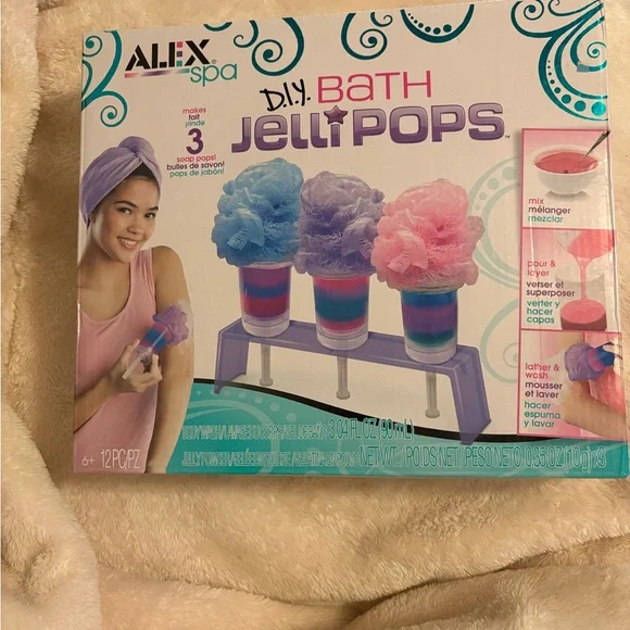 Alex Spa DIY Bath Jelly Pops Kit - Pink, Blue, Purple