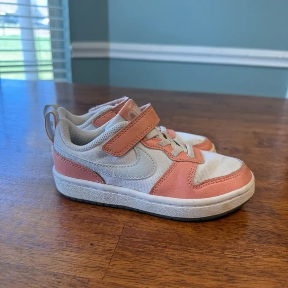 Kids Nike Court Borough Low 2 SE Coral White Shoes size 11
