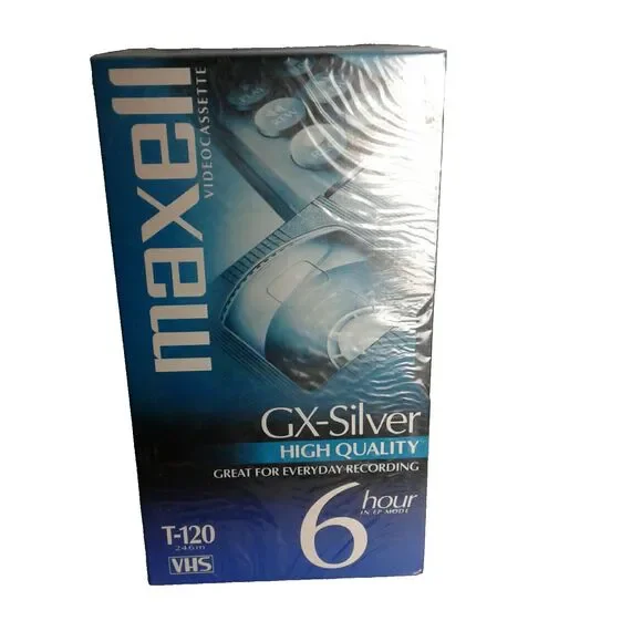 Maxell 214016 T-120 Gx Silver Video Tape 6 hour NEW in package