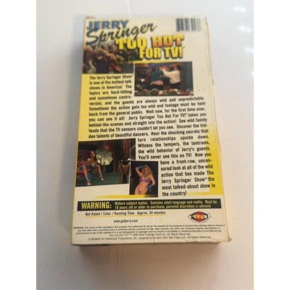 Jerry Springer - Too Hot for‎ TV! Uncensored VHS 1998