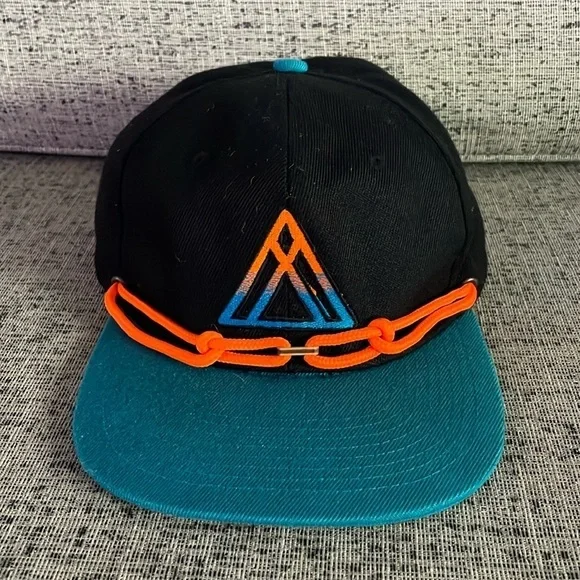 Findlay SnapBack Hat Cap Black Orange and Teal