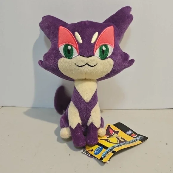 Pokemon Purrloin Plush Cat Purple Kitten Diamond TAKARA TOMY Toys 7 Inch
