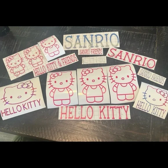 Hello Kitty Vinyl Sticker Lot Pink 15