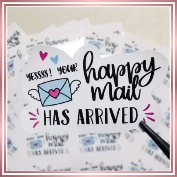 Set of 100 “Happy Mail has Arrived” stickers