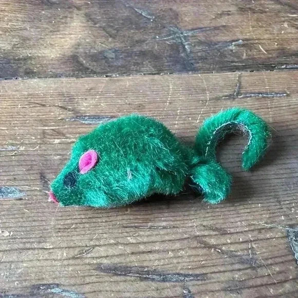 COPY - Green Fuzzy Faux Fur Cat Toy Mouse NWOT