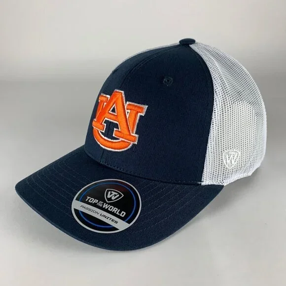 Auburn Tigers NCAA Navy Blue Top of the World Snapback Trucker Hat New