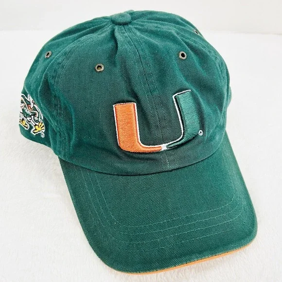 Colosseum Miami Hurricanes Dad Mascot Hat‎ Cap Adjustable Strapback Green NCAA