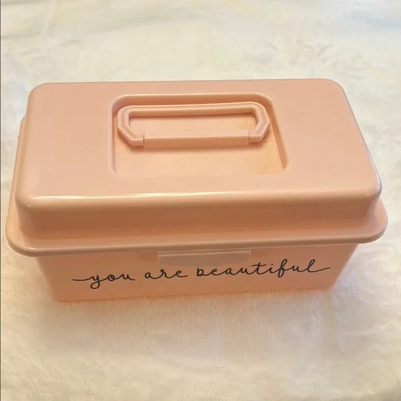 Pink Storage Box with Inspirational Quote