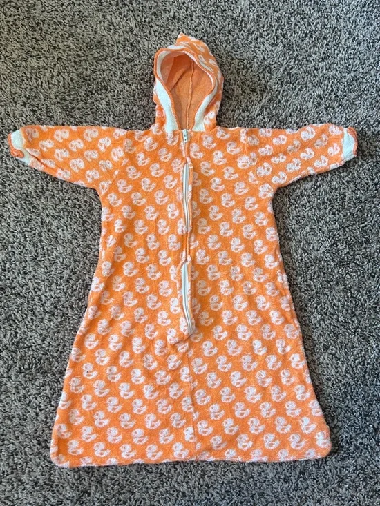 Vintage 90s Carters Terry Cloth Hooded Bath Towel or Swim Cover Up