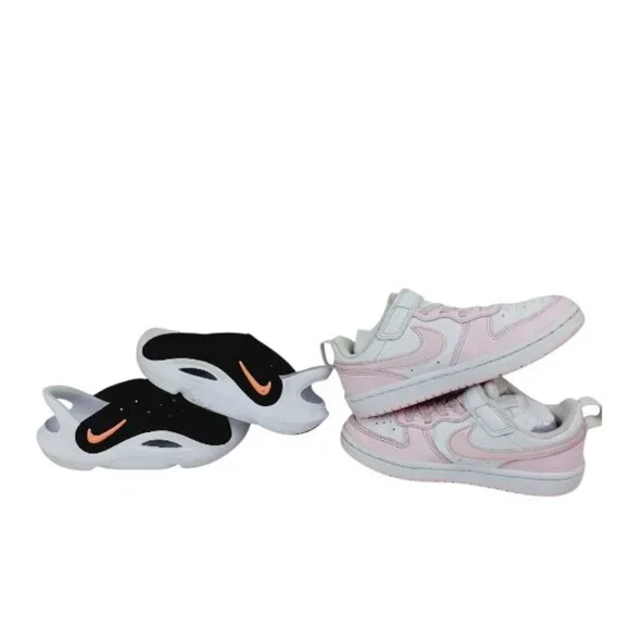 Set Of 2 Nike Girl's Multicolor Dunk Slip-On Casual Sneaker Clogs Size US 11