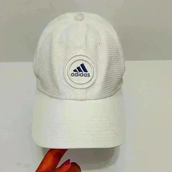 Adidas Mens PGA White Textured Adjustable Outdoor Cap Baseball Hat