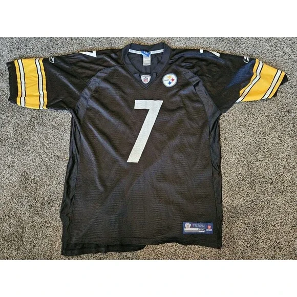 Reebok Onfield Pittsburgh Steelers Ben Roethlisberger #7 NFL Jersey Black XXL