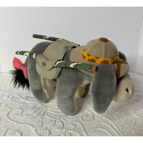 Disney Eeyore Plush Animal‎ Toy Safari Adventure Hat Saddle Backpack 11 inches