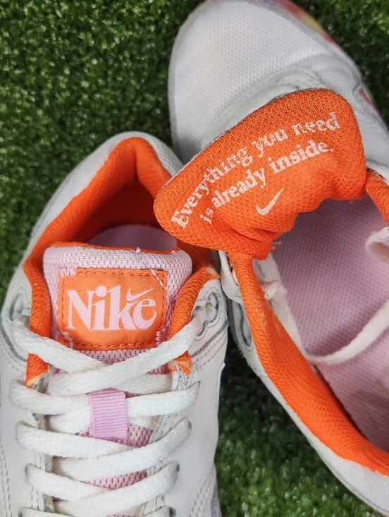 Nike Air Max 1 SE Girls Kids Casual Leather Sneakers Size 1Y Multi-Cream Pink
