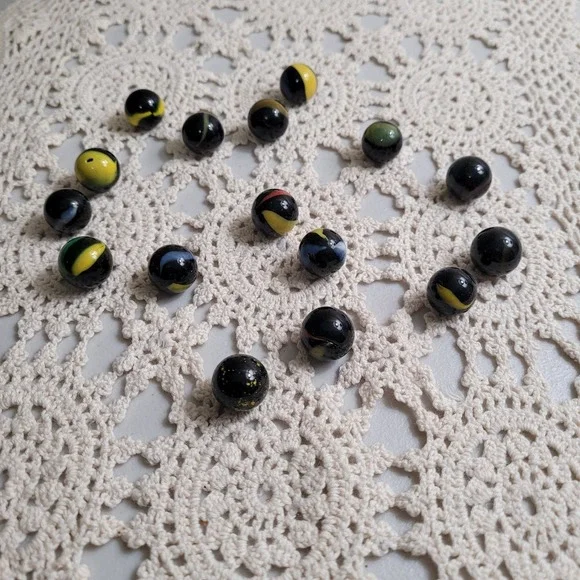 16 Tiger Eye Marbles 1/2 Inch