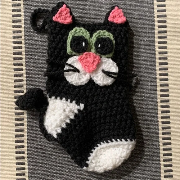{Stocking} Charming Black & White Cat Stocking