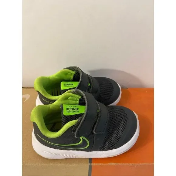 Nike star runner kids 5c black neon‎ green