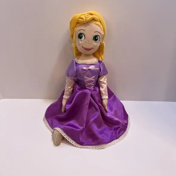 Disney‎ Rapunzel Plush Doll Purple Dress Long Hair Collectible Toy