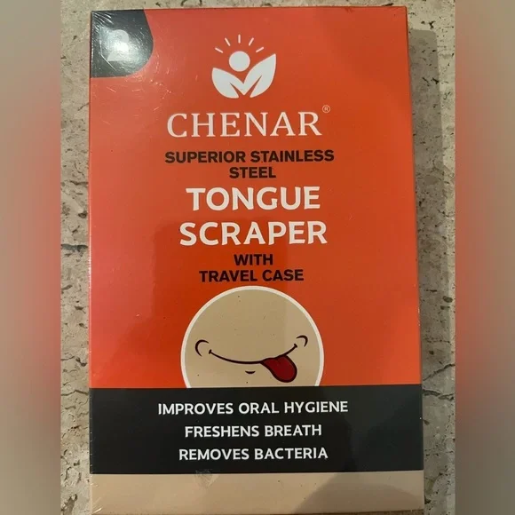 Chenar Superior Stainless Steel Tongue Scrapers with Case 2 Pack