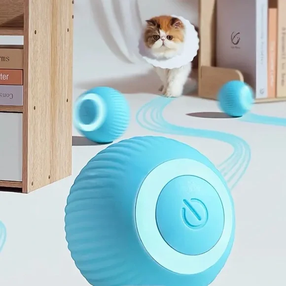 Cat Toy, Interactive Blue Pet Toy Ball, Intelligent Function, Rechargeable NWT