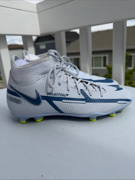 Nike Phantom GT2 Club DF MG Soccer Cleats In Grey Dark Marina Blue-Sz 6.5