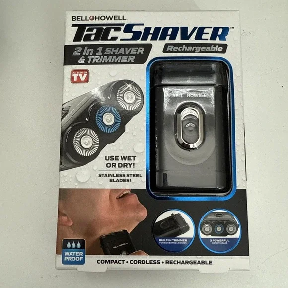 Bell and Howell TacShaver Rechargeable 2 in 1‎ Shaver Trimmer