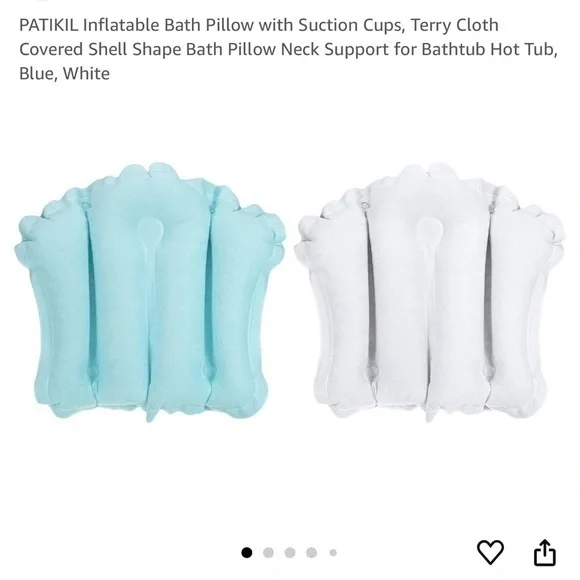 Inflatable Bath Pillow Set - Blue and White