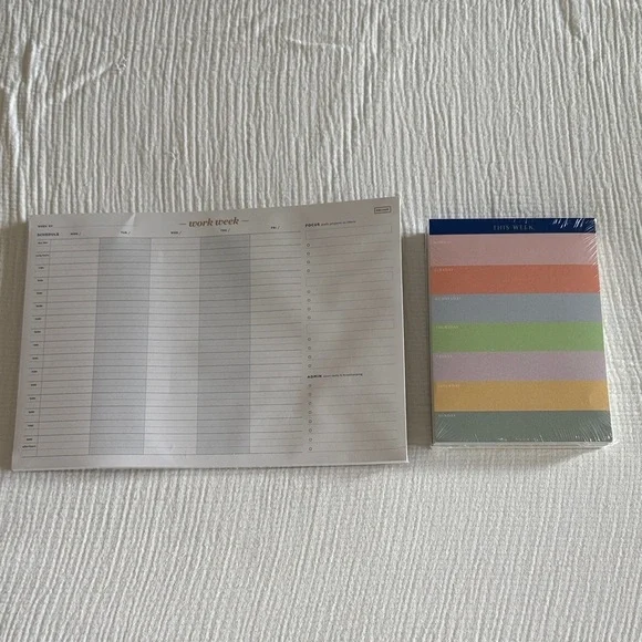 Weekly Planner and Notepad Set NWT