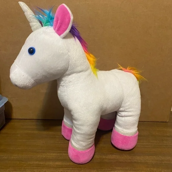 Build A Bear Color Craze Unicorn Plush White Rainbow Mane Stuffed Animal Toy