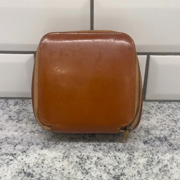 Norelco Mens Speedshaver Cream Vintage Rotary Razor Tan Leather Case MCM Retro