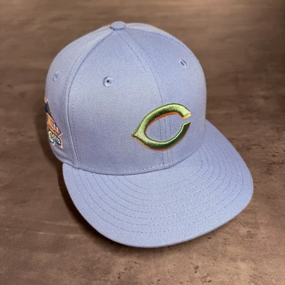 Hat Club Cincinnati Reds New Era‎ Cap 7 1/8 Riverfront Stadium Blue Green Peach