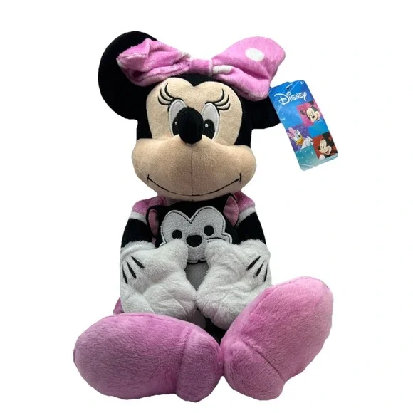 Disney Minnie Mouse & Figaro Plush‎ Cat Plushie Kitty New Pink White Black