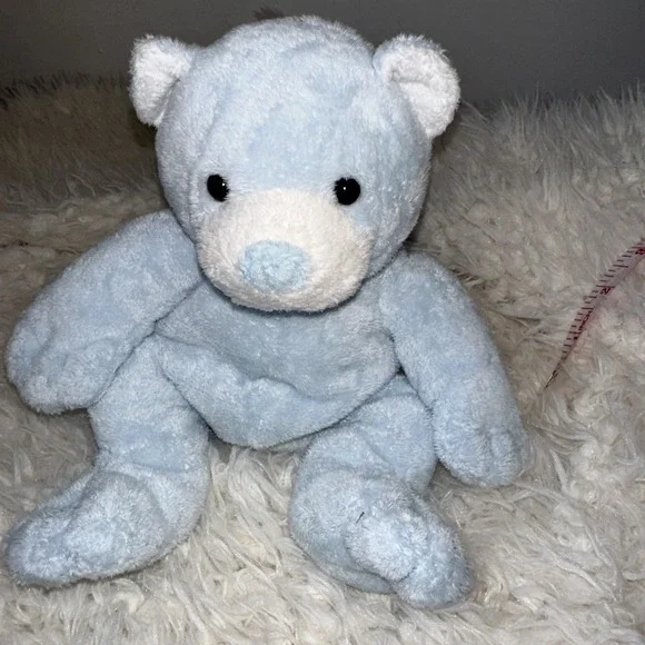 2003 Ty Pluffies‎ Tinker The Light Blue Soft Teddy Bear Plush 9