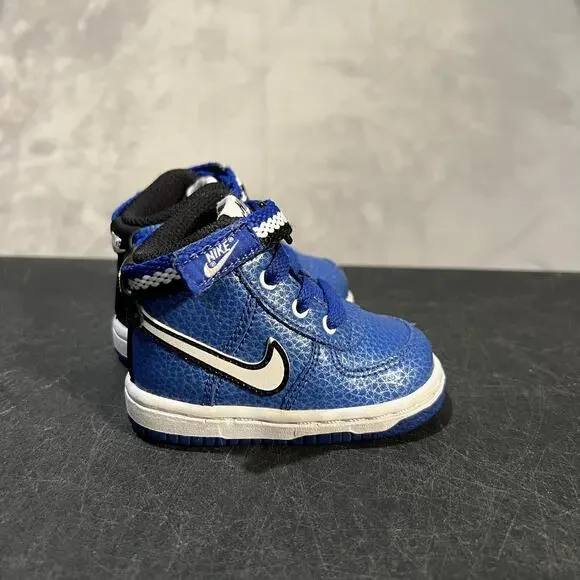 Nike Vandal High Top Shoes Toddler 3C Blue Leather Swoosh Black Sneaker