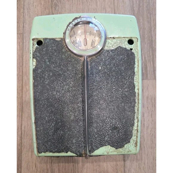 Health O Meter Teal Green Handle Retro Beautiful Bathroom 1960 VTG Scale Cork