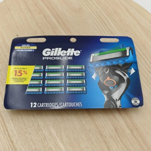 Gillette ProGlide Refill 12 Cartridges 5 Blade For Fusion Manual Blue Power New