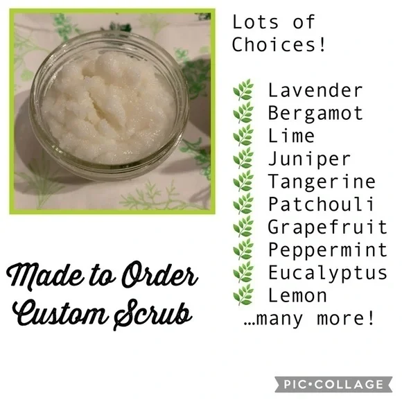 Custom scrub blend, 8 oz. jar exfoliating moisturizing all natural skin care