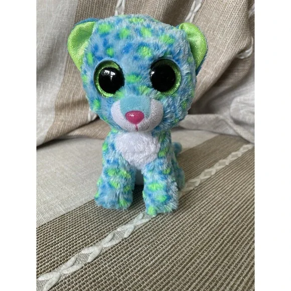 Ty Beanie Boos - LEONA the Blue Leopard Plush Stuffed Animal Toy