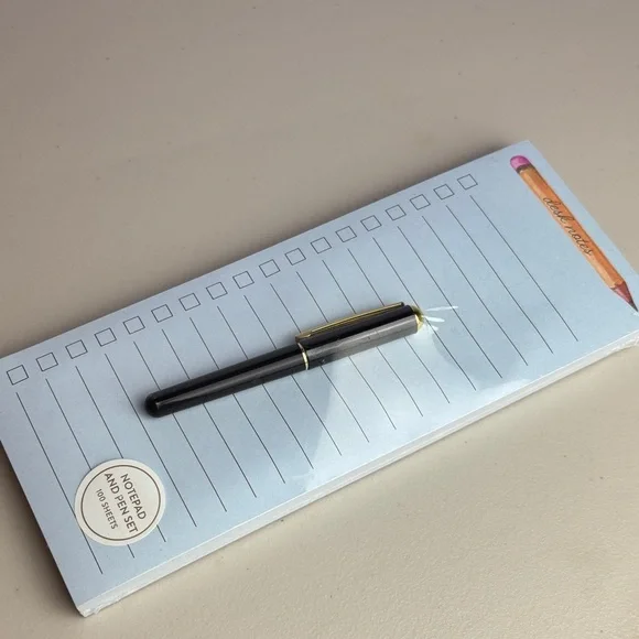Eccolo Desk Notes Magnetic Notepad and Black Pen Set