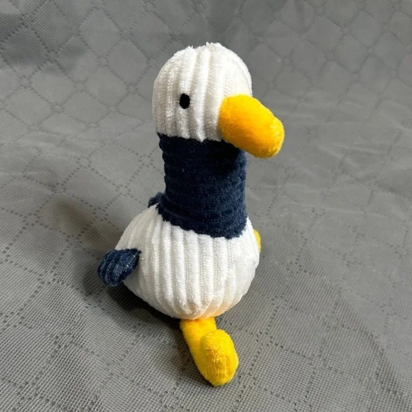 Seagull Plush Cat Toy - White, Yellow, and Blue