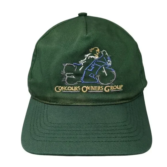 Concours Owners Group Snapback Hat Green One Size Solid Adjustable