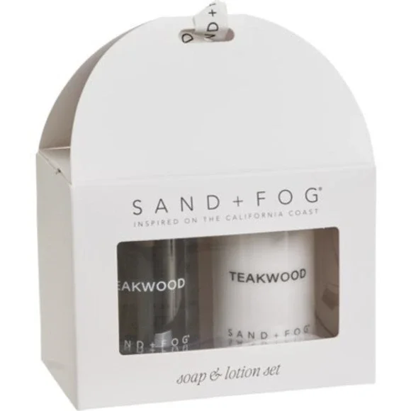 Sand + Fog Soap‎ & Lotion 2 Piece Set White Teakwood Scent Gift Box