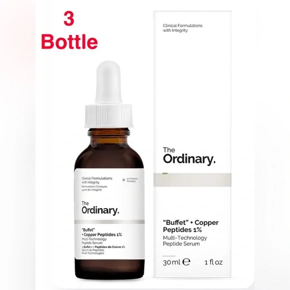 NWT ‼️ 3 X The Ordinary Buffet + Copper Peptides 1%, Anti-Aging Serum 1oz/30ml