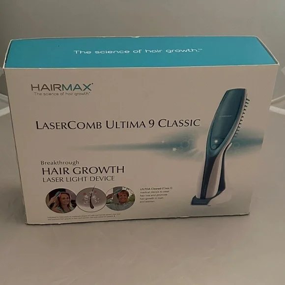HairMax LaserComb Ultima 9 Classic - Silver and Blue