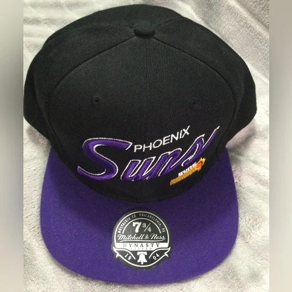 Mitchell & Ness Phoenix Suns Black and Purple Fitted Hat